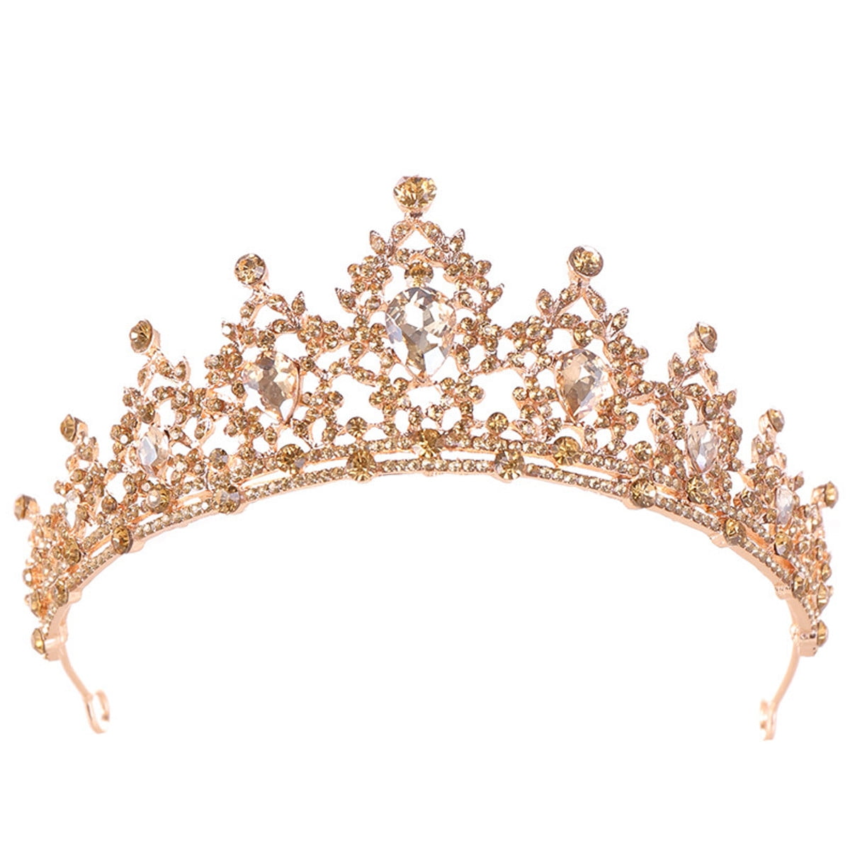 Crystal Wedding Gold Tiara Crown For Bride Princess Tiara Party Porm