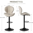 thumbnail image 4 of Kitchen Stool Dining Room Beige Chairs and Bar Stools for Kitchen Island Barstools Counter Height With High Backrest Chair Set 2 My Lux Decor Round, 4 of 9