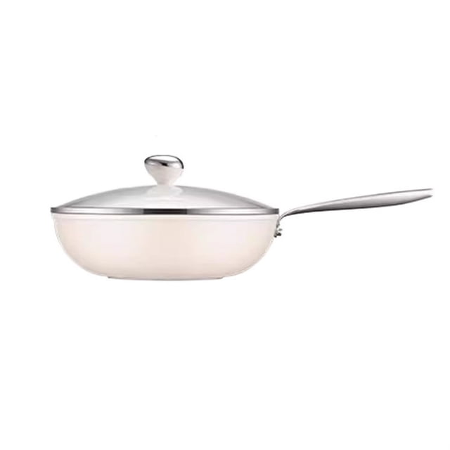 Household Frying Pan Induction Cooker Gas Electric Ceramic Cooker Cooker Universal Flat Bottom Frying Pan Kitchen Cookware with Lid