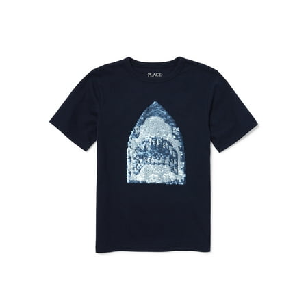 The Children's Place Short Sleeve Shark Graphic Flip Sequin T-Shirt (Little Boys & Big