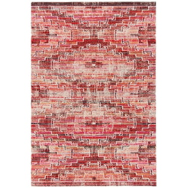 SAFAVIEH Montage Gladwyn Geometric Indoor/Outdoor Area Rug, Rust/Ivory, 4' x 6'
