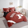 thumbnail image 2 of Erosebridal Teens Football Gaming Letter P Monogrammed Twin Bedding Sets 7-Piece,Girls Boys Sport Rugby Gamer Bedding Comforter Set,Black Reversible,Luxury Bedroom Decor, 2 of 6