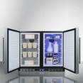 thumbnail image 5 of 36" wide ADA height frost-free side-by-side undercounter refrigerator-freezer black cabinet, stainless steel doors, and digital controls, 5 of 5