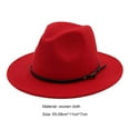 thumbnail image 6 of Classic Wide Brim Floppy Panama Hat Belt Buckle Wool Fedora Hat, 6 of 7