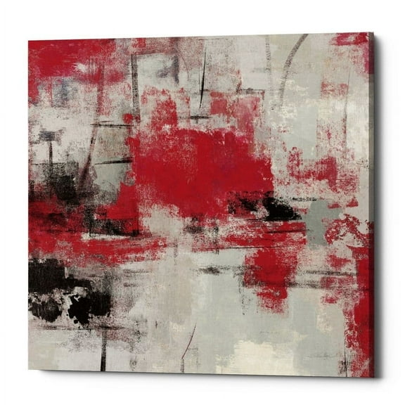 Epic Graffiti 'Stone Gardens III Red' by Silvia Vassileva, Canvas Wall Art, 37"x37"