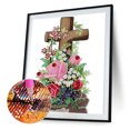 thumbnail image 2 of 5D diamante pintura flor Cruz parcial forma especial taladro DIY (HB269) Sywqhk Decoración hogareña, 2 of 9