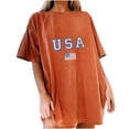 thumbnail image 1 of Pompotops Femmes Vintage Drop Manches Imprimé Casual Manches Courtes Tops Blouse, 1 of 7