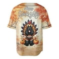 thumbnail image 2 of Happy Thanksgiving Cocker Spaniel Turkey Costume Pumpkins Autumn Leaves All Over Print 3D Baseball Shirt Cockers Dog Lover Gifts Softball Sport - 13014, 2 of 6