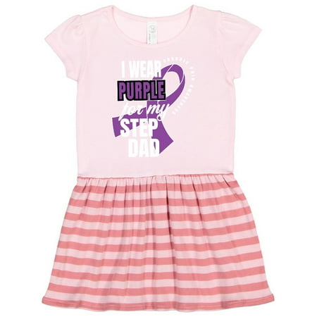 

Inktastic Chronic Pain I Wear Purple For My Step Dad Gift Toddler Girl Dress