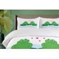 thumbnail image 4 of Ambesonne Love Duvet Cover Set, Cartoon 2 Frogs in Romance, 2-Calking, White Pale Blue, 4 of 7