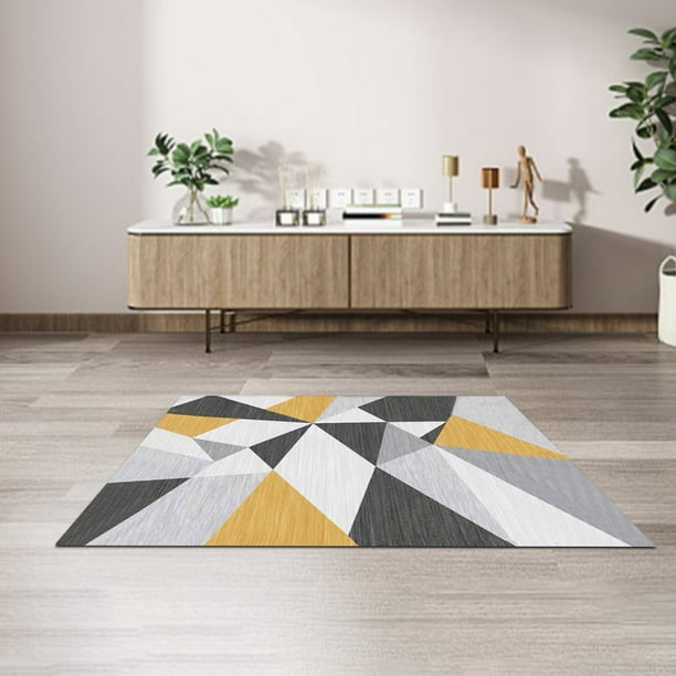 Alfombra minimalista escandinava para sala de estar, diseño geométrico abstracto, para dormitorio, mesita de noche, mesa de centro rectangular completa