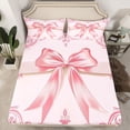 thumbnail image 2 of Feelyou Pink Princess Bowknot Bed Sheets, Bohemian Damask Flower King Sheets, Western Fashion Bow Sheet Set, Super Cozy Room Decor, 4-Piece, 2 of 7