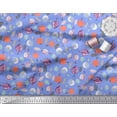 thumbnail image 3 of Soimoi Blue Cotton Duck Fabric Leaves & Berries Fruits Printed Fabric 1 Yard 42 Inch Wide, 3 of 3