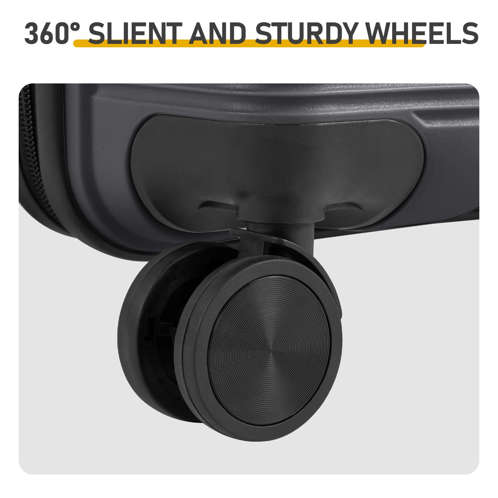 Dark Grey PP 24 Inch Expandable Hard Shell Suitcase, 360 Silent Spinner Wheels Checked Luggage for 4-7 Days Business Family Travel