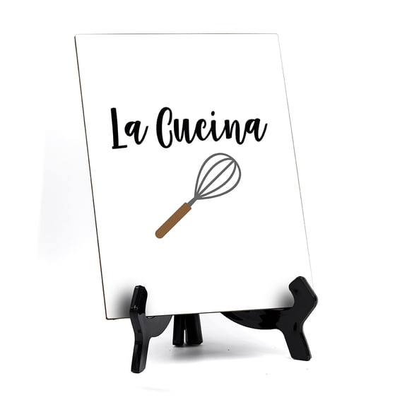 Signs ByLITA La Cucina, Table Sign, 6" x 8" (White)