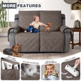 thumbnail image 4 of TAOCOCO Waterproof Recliner Couch Covers, Anti-Slip Sofa Slipcovers for Reclining 2 Seater Couch, Split Sofa Cover for Each Seat with Pockets Pets Furniture Protector,Taupe, 4 of 9