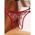 thumbnail image 1 of Braguitas transparentes con entrepierna abierta y bordado floral - Lencería y ropa interior sensual para mujer, 1 of 5