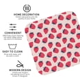 thumbnail image 3 of Honeii Strawberry print Leather Coaster Set of 4, ideal for safeguarding your furniture from drinks spills and effortless cleanup-Square, 3 of 6