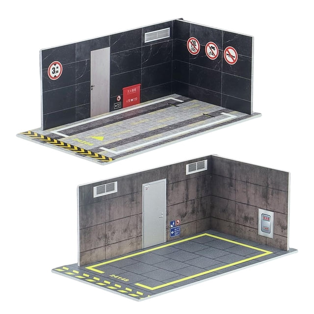 Modelo 2x1/24, Paisaje de Estacionamiento Diorama, Espacio de Estacionamiento de Garaje para Coche DIY, Fondo de Modelo de Garaje Pr Yotijar estacionamiento
