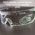 thumbnail image 4 of 2 Pieces Christmas Banquet Glowing Glasses Battery Powered Colorful Lighted Eyeglass Button Operation Luminous Eyewear Bar Pub FG35 Dual Control, 4 of 9