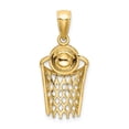 thumbnail image 4 of FB Jewels 14K Yellow Gold Polished Basketball and Net Charm Pendant, 4 of 4