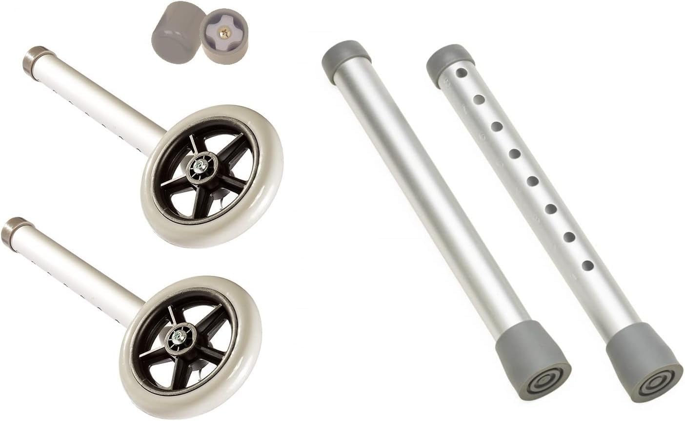 Universal Walker Wheels Replacement Accessories Rear Wheels for Walkers, Legs, and Glide Caps