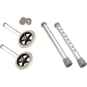 Universal Walker Wheels Replacement Accessories - Rear Wheels for Walkers, Legs, and Glide Caps (8 Holes, 1 Pair of each)