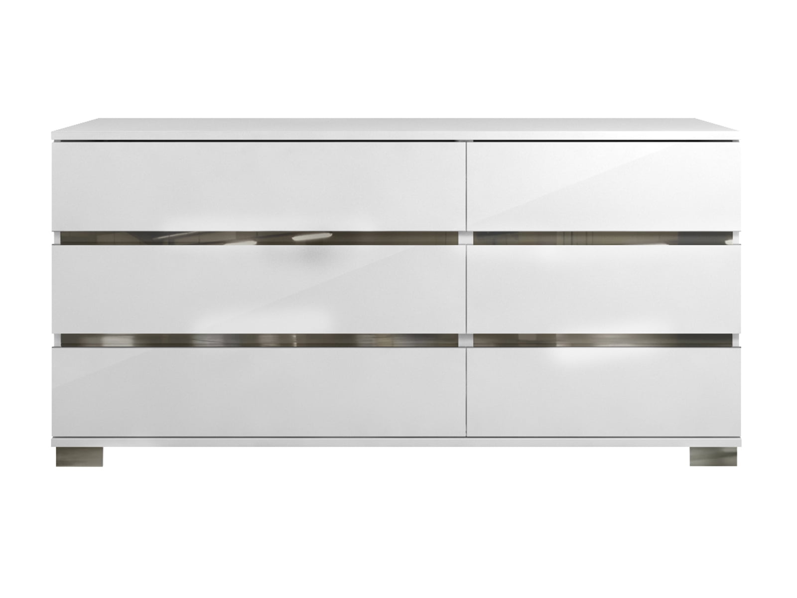 Spark High Gloss White Lacquer Dresser By Talenti Casa Walmart Com