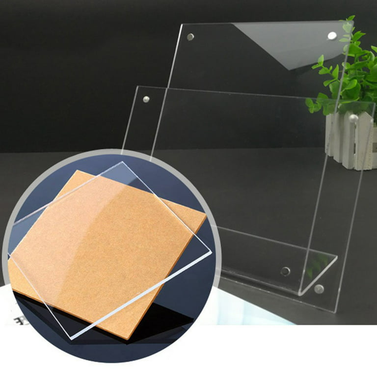 QIFEI Acrylic Slant Sign Holder Plastic Display Stand Table Top