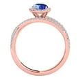 thumbnail image 4 of Aonejewelry 1.15 Ct. Ttw Halo Diamond and Oval Shape Sapphire Ring In 10k Rose Gold, 4 of 4