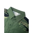 thumbnail image 3 of Mens Cowboy Long Sleeve Western Work Shirt Slim Fit Casual Long Sleeve Shirts Mens Wedding Party Shirt Green L, 3 of 6