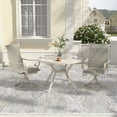 thumbnail image 2 of Zidtia 42" Round Outdoor Patio Dining Table, All-Weather Metal Patio Table with Adjustable Umbrella Hole, Weather Resistant Patio Furniture,Sandshell, 2 of 10