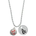 thumbnail image 1 of Delight Jewelry Silvertone Volleyball - ''Set It'' Silvertone Script Initial Disc - & - Charm Necklace, 20"+3", 1 of 4