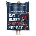 thumbnail image 3 of Football Blanket Football Throw Blanket Football Gifts and Decor Sports Blanket for Boys Men Girls Women Kids Adults Soft Warm Cozy Fleece Blanket for Couch Sofa \u200bBed 80"x60", 3 of 6