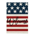 thumbnail image 3 of Wzzjkit Patriotic 4th of July Garden Flag 12x18in, Double-sided Memorial Day Garden Flag for Outdoor Yard Party Supplies, Red White and Blue Linen Fourth of July Garden Flag, 3 of 5