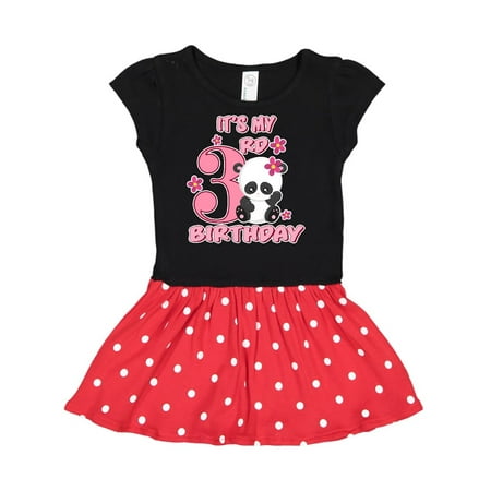 

Inktastic It s My Third Birthday with Panda Bear Gift Toddler Girl Dress