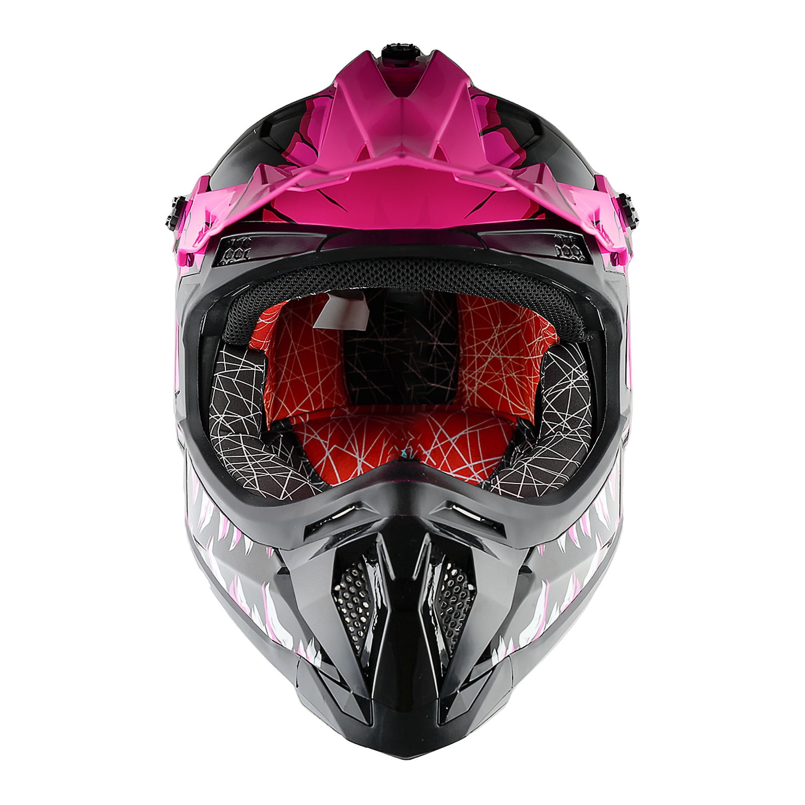 1Storm Adult Motocross Helmet ATV Dirt Bike BMX MX Downhill Mountain Helmet Track Style JH601; Dinosaur Pink