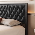thumbnail image 2 of Lifezone Bed Frame with Upholstered Headboard, Queen, Metal Support, No Box Spring Needed, Black, 2 of 7