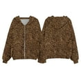 thumbnail image 4 of Hoodies For Women Oversized Leopard Print Jacket With Pocket And Full Zipper Long Sleeve Fasion Athletic Streetwear Halloween Sweatshirt, 4 of 4