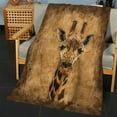 thumbnail image 6 of 1pc Bohemian Giraffe Print Flannel Blanket - Soft Cozy All-Season Throw for Bed, Couch, or Decorative Accent - Mother's Gift for Daughter with Earthy Brown, 6 of 6