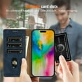 thumbnail image 6 of for iPhone 16 Pro Max Wallet case with RFID Blocking Credit Card Holder,Flip Book Kickstand  PU Leather Magnetic Closure Protective Cover Women Men for iPhone 16 Pro Max Phone Case,Blue, 6 of 10