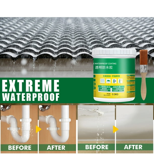 Agente impermeabilizante para paredes, pisos y azulejos | Sellador transparente a prueba de fugas 300ml | Pintura reparadora para superficie de baño, cocina y techo | Alta resistencia de adhesión