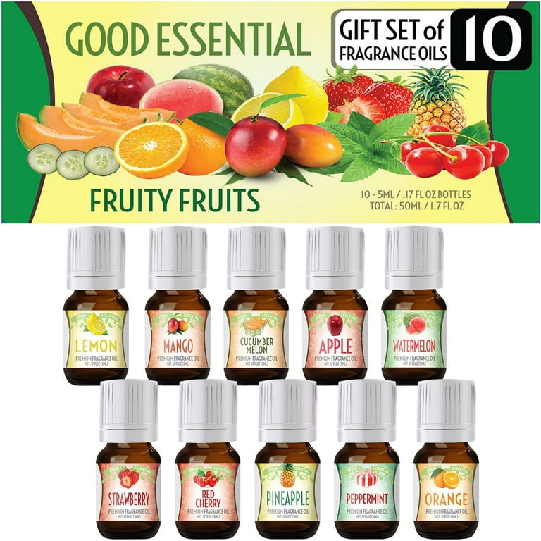 6-Pack Essential Oils Set (Peppermint, Watermelon, Strawberry