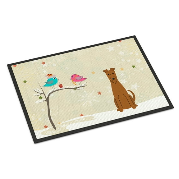 Carolines Treasures BB2534MAT Christmas Presents Between Friends Irish Terrier Indoor or Outdoor Mat, 18 x 0.25 x 27 in.