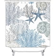 thumbnail image 2 of 4PCS Blue Jellyfish Shower Curtain Sets with Rugs, Waterproof Fabric Shower Curtain, Ocean Sea Turtle Starfish Seahorse Dolphin Fish Marine Anchor Coral Nautical Beach Coastal Bathroom Decor, 2 of 7