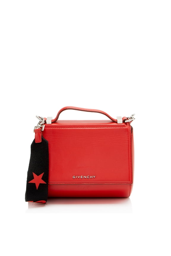 Pre-Owned Givenchy Calfskin Pandora Box Logo Strap Mini Shoulder Bag