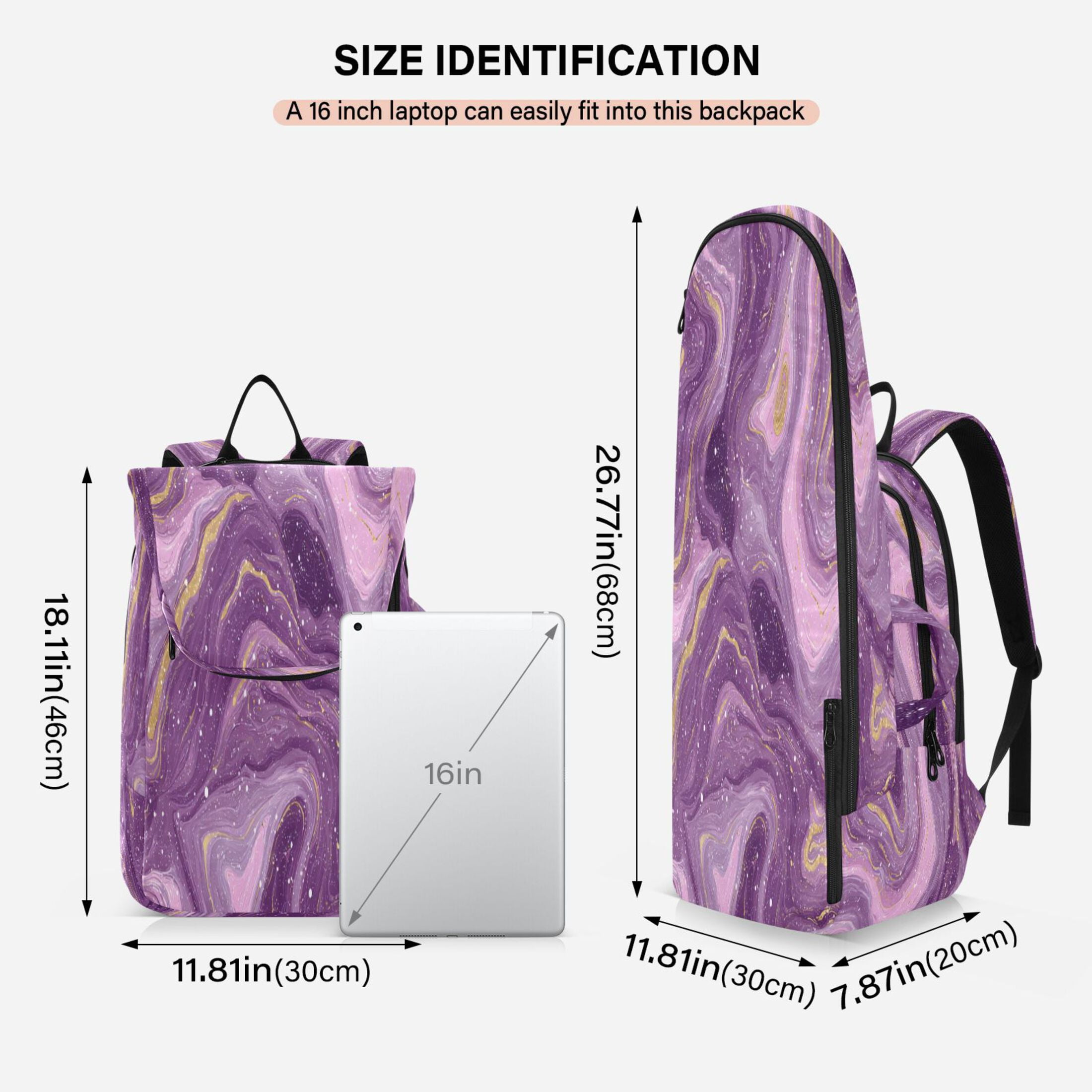 2 Racquet Holder Tennis Backpack Tennis Racket Covers Gym Bags Hints Of Pink Marble