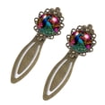 thumbnail image 2 of Peacock Elegant Vintage Copper-Colored Lace Bookmarks - Set of 2 Stainless Steel Book Markers for Book Lovers and Readers, 2 of 5