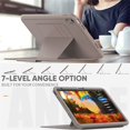 thumbnail image 6 of SaniMore for iPad 10th Generation 10.9 inch 2022 Case, Auto Sleep/Wake, 7-Level Angle Kickstand Pen Holder Magnetic Buckle Tempered Glass Protector Card Slot Case for iPad 10th Generation, Rosegold, 6 of 7