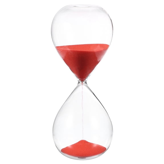 Uxcell 45 Minutes Sand Timer, Sand Watch Hour Glass Sandglass Timer Clock for Living Room Home Office Restaurant Decoration, Red
